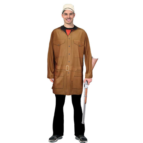 Adult Jungle Adventurer Mens Hat Top Safari Hunter Dress Up Halloween Costume - L/XL (175-185cm Height)