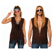 Couples 2pc Brown 60s Hippie Vest Costume Set - Mens & Womens (Halloween & Fancy Dress)