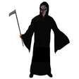 Adult Grim Reaper Costume - Dark Black Robe (Halloween & Fancy Dress)