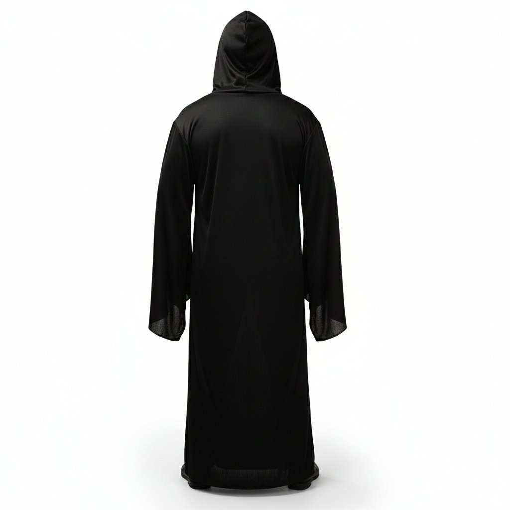 Adult Grim Reaper Costume - Dark Black Robe (Halloween & Fancy Dress)