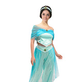 Adult Jasmine Princess Genie Costume - Arabian Belly Dancer (Halloween & Fancy Dress)