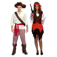 His & Hers Deluxe Pirate Couples Costume Set - Caribbean Halloween Fancy Dress
