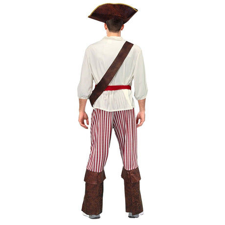 Adult Pirate Lad Halloween Costume Caribbean Top Sash Pants Book Week Dress Up