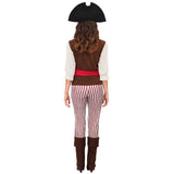 Womens Pirate Caribbean Wench Lass Fancy Dress Up Halloween Adult Costume 