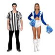 Referee & Cheerleader Couples Costume Set - His & Hers Sports Halloween Fancy Dress