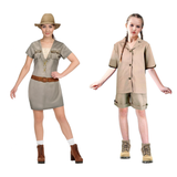 Wildlife Explorer Family Costume Set - Womens & Girls Safari Jungle Halloween Fancy Dress