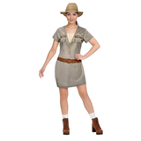 Adult Lady Wildlife Explorer Costume Womens Jungle Safari Halloween Outfit - M/L (165-175cm Height)