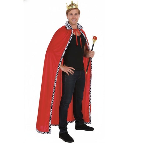 Adult King Costume - Crown & Cape Prince Outfit - One Size (Halloween & Fancy Dress)