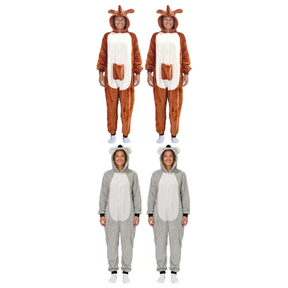 Aussie Animal Group Costume Set - 2x Kangaroo + 2x Koala Onesies (Australia Day/Halloween & Fancy Dress)