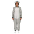 Adult Grey Koala Bodysuit Costume - Hooded Animal Jumpsuit (Halloween & Fancy Dress)