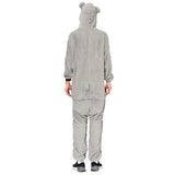 Adult Grey Koala Bodysuit Costume - Hooded Animal Jumpsuit (Halloween & Fancy Dress)