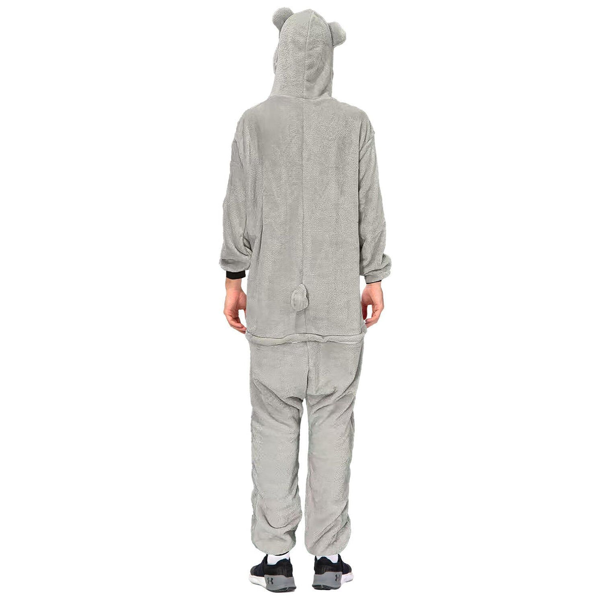 Adult Grey Koala Bodysuit Costume - Hooded Animal Jumpsuit (Halloween & Fancy Dress)
