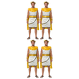 4x Adult Gold Greek God Gladiator Costume Bulk Pack - Tunic, Cape & Headpiece Set (Group Costume for Toga Party & Fancy Dress)