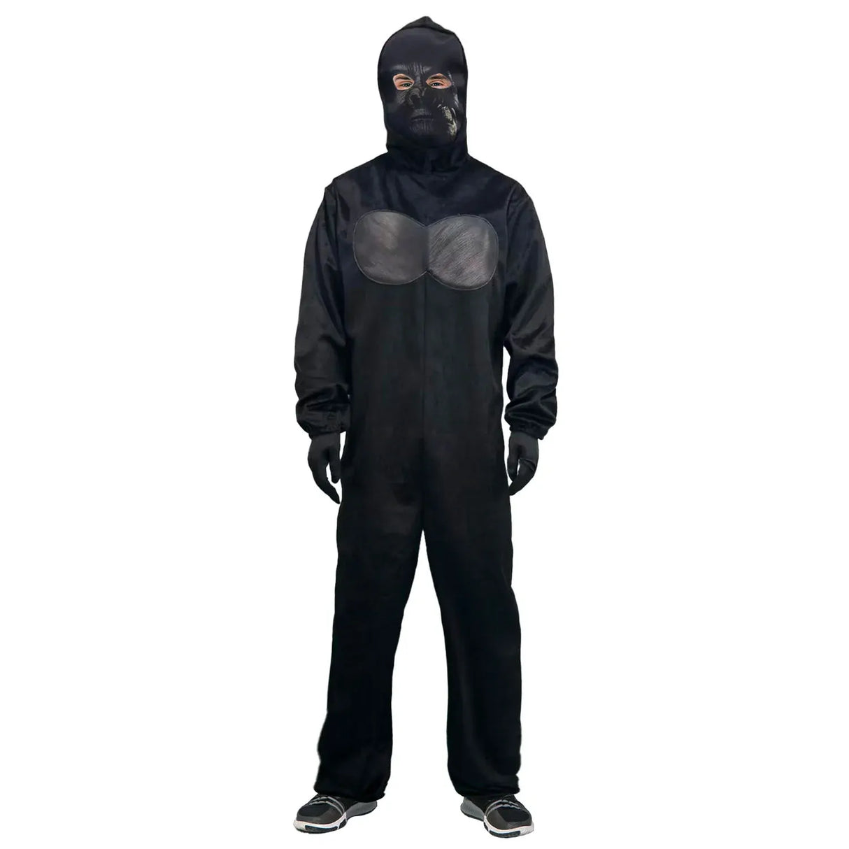 Adult Black Gorilla Costume - Animal Jumpsuit, Hood & Gloves Set (S/M & L/XL)