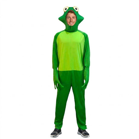 Adult Green Frog Costume - Animal Jumpsuit (S/M & L/XL)