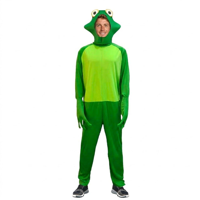 Adult Green Frog Costume - Animal Jumpsuit (S/M & L/XL)
