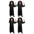 4x Adult Black Headless Zombie Group Costume Bulk Pack w/ Harness - Scary Halloween Fancy Dress & Party Outfit
