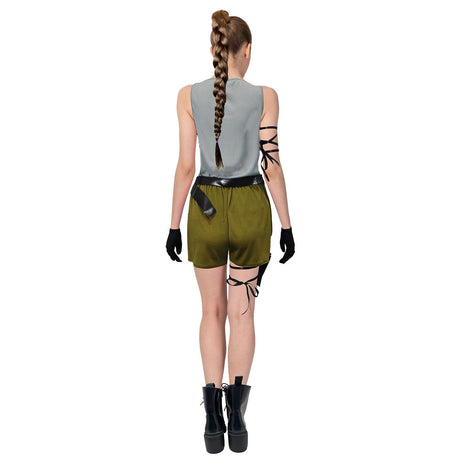 Adult Womens Adventurer Girl Costume - Top, Shorts, Holster & Gloves Set (XS/S & M/L)