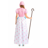 Womens Little Bo Peep Storybook Shepherdess Dress Costume Halloween