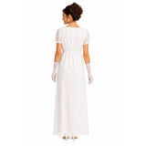Womens Dainty White Lace Bridgerton Costume Regency Gown 1800s Party Dress