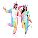 Rainbow Unicorn Couples Costume Set - 2x Adult Kigurumi Onesies (Halloween & Fancy Dress)