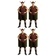 4x Mens Viking Group Costume Bulk Pack - Adults Norse Warrior/Renaissance Party Outfit