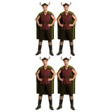 4x Mens Viking Group Costume Bulk Pack - Adults Norse Warrior/Renaissance Party Outfit