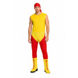 Mens Hulk Wrestler Costume - Yellow & Red (80s Wrestling Fancy Dress for Halloween/Party)