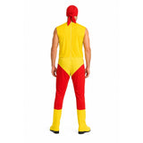 Mens Hulk Wrestler Costume - Yellow & Red (80s Wrestling Fancy Dress for Halloween/Party)