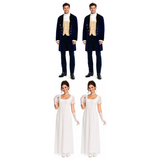 Regency Group Costume Set - 2x Duke Tailcoat + 2x Lace Gown (Halloween & Fancy Dress)