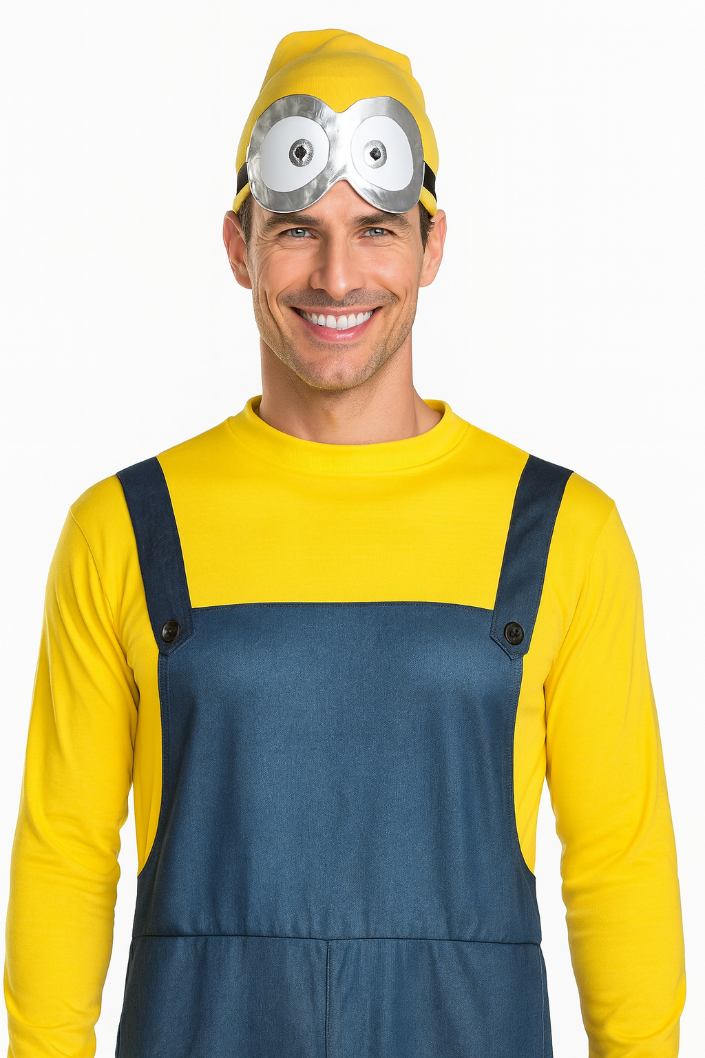 Adults Worker Boy Halloween Costume Jumpsuit Beanie Glasses Mask Fancy Dress