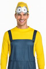 Adults Worker Boy Halloween Costume Jumpsuit Beanie Glasses Mask Fancy Dress