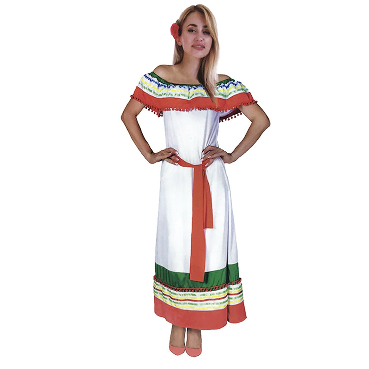 Womens Mexican Costume Dress - Spanish Latin Fiesta (Halloween & Fancy Dress)