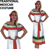 Womens Mexican Costume Dress - Spanish Latin Fiesta (Halloween & Fancy Dress)