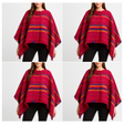4x Adult Red Deluxe Mexican Poncho Costume Bulk Pack - Wild West/Cowboy Bandit (Halloween & Fancy Dress)