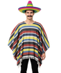 Mens Lightweight Mexican Poncho Costume - Wild West/Cowboy Bandit (Halloween & Fancy Dress)