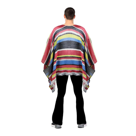 4x Mens Lightweight Mexican Poncho Costume Bulk Pack - Wild West/Cowboy Bandit (Halloween & Fancy Dress)