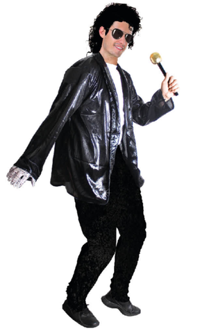 Adult Black Thriller Pop Star Costume - 80s Jacket (Halloween & Fancy Dress)