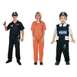 Cop & Convict Family Costume Set - 3pc Mens, Womens & Boys Police Halloween Fancy Dress