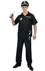 Mens Police Officer Costume - Cop Uniform (Halloween & Fancy Dress)
