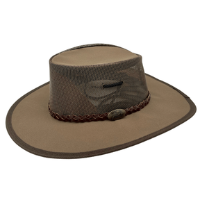 Jacaru 126 Parks Koolaroo Wide Brim Outback Hat - Brown