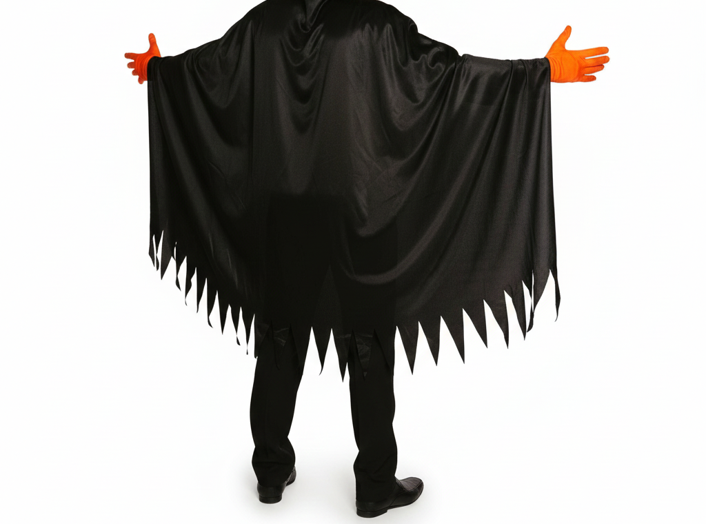 Pumpkin Slayer Costume Halloween Party Scary Fancy Dress Black Cape Adult Size
