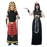 Deluxe Pharaoh & Cleopatra Couples Costume Set - His & Hers Egyptian Halloween Fancy Dress