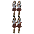 4x Adult School Girl Costume Bulk Pack - Student Uniform (Group Costume for Fancy Dress)