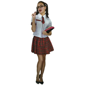 Adult School Girl Costume - Student Uniform Role Play (Fancy Dress)