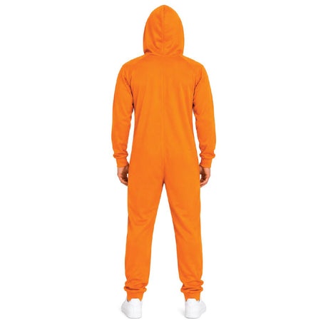 4x Adult Orange Hooded Jumpsuit Group Costume Bulk Pack - Book Week, Halloween Party & Fancy Dress Outfit