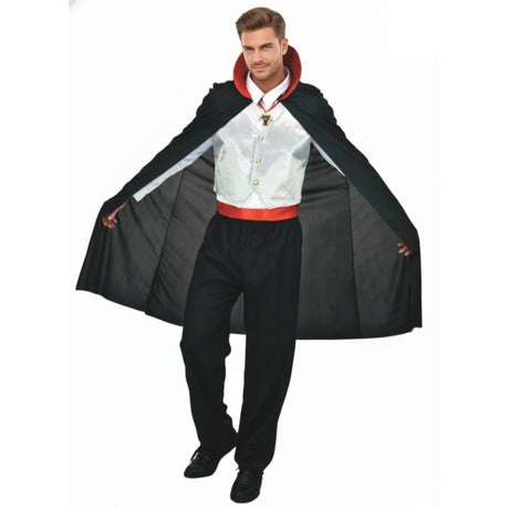 Mens Vampire Costume - Dracula w/ Cape (Halloween & Fancy Dress)