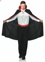 Mens Vampire Costume Adult Dracula Costume w/ Cape Party Dressup