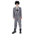 Adult Beetlejuice Exorcist Stripe Suit Halloween Mens Costume - Heights 175-185cm