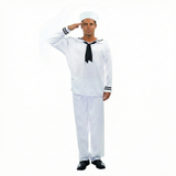 Mens Sailor Costume - White Navy Captain - One Size (Halloween & Fancy Dress)